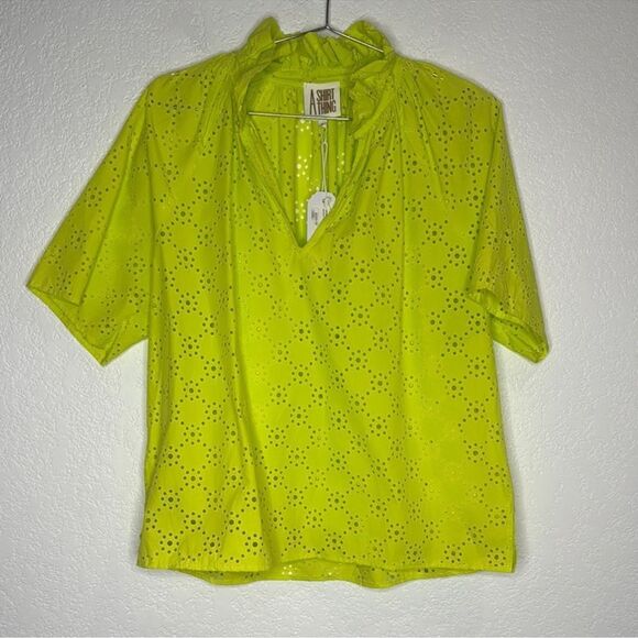 NWT A Shirt Thing MARGOT EYELET
LIME Blouse Size Large - Picture 11 of 11